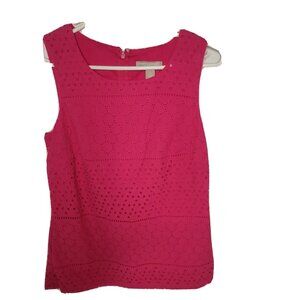 Banana Republic Womens Sleeveless Pink Eyelet Lace Top‎ Size 2